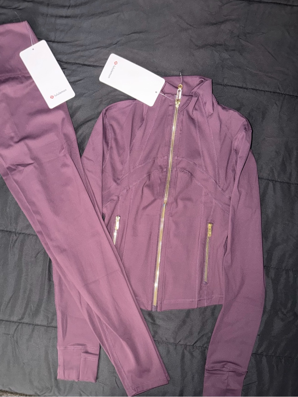 lululemon athletica Purple Zip Jacket & Leggings Set
